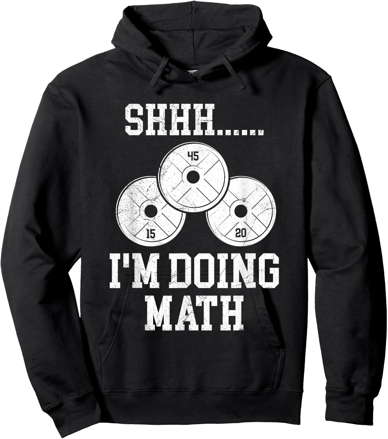 Shhh I'm Doing Math Funny Gym Powerlifting Squat Lifting Hoodie - Hoodie | Black