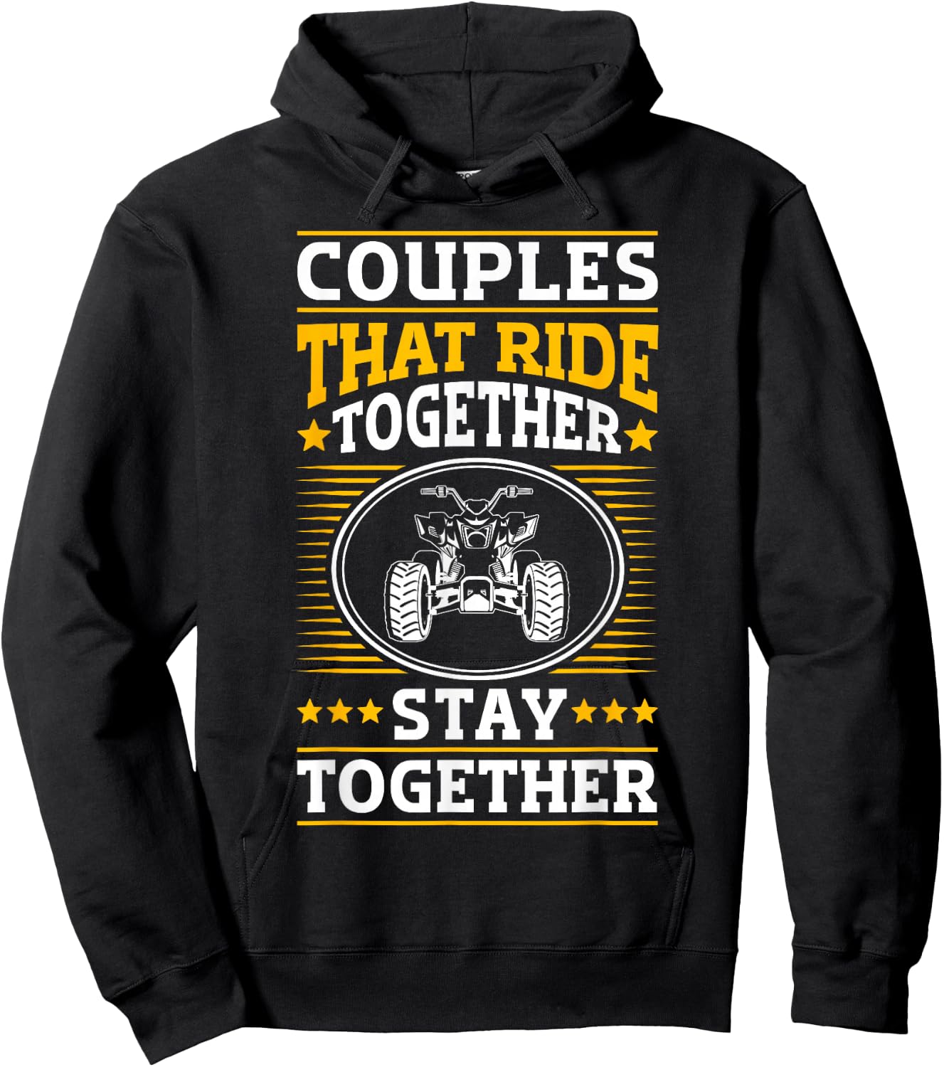 ATV quad biker quad bike vintage couples driving Hoodie - Hoodie | Black