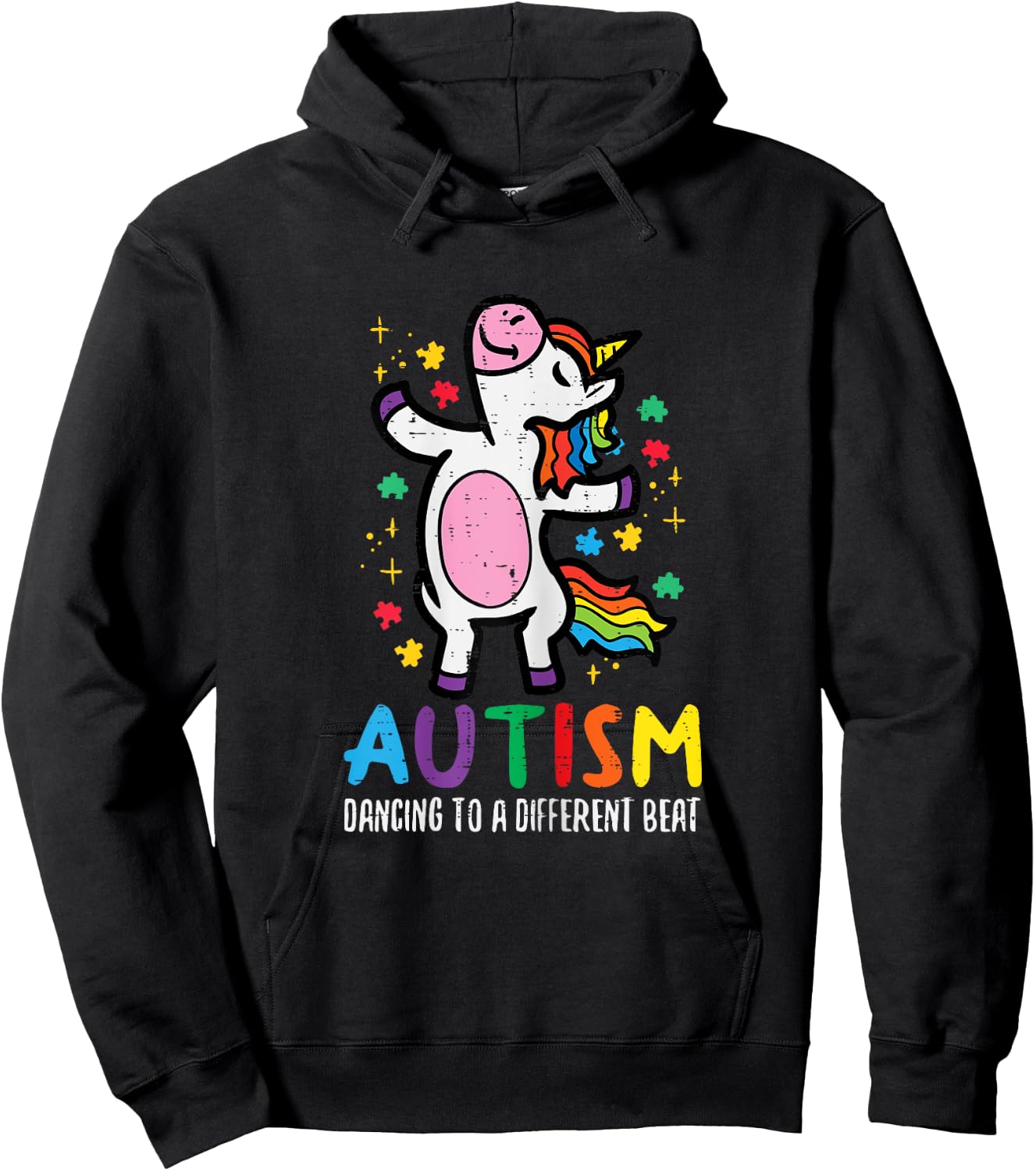 Autism Awareness Uncicorn Dancing Different Beat Girls Kids Hoodie - Hoodie | Black