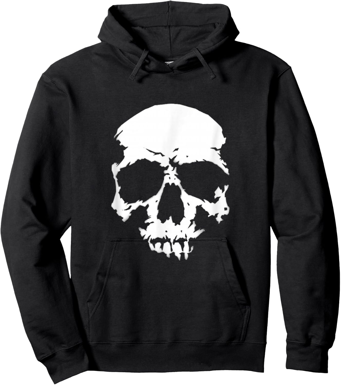 Realistic skull, skull , rice teeth, biker rocker Hoodie - Hoodie | Black