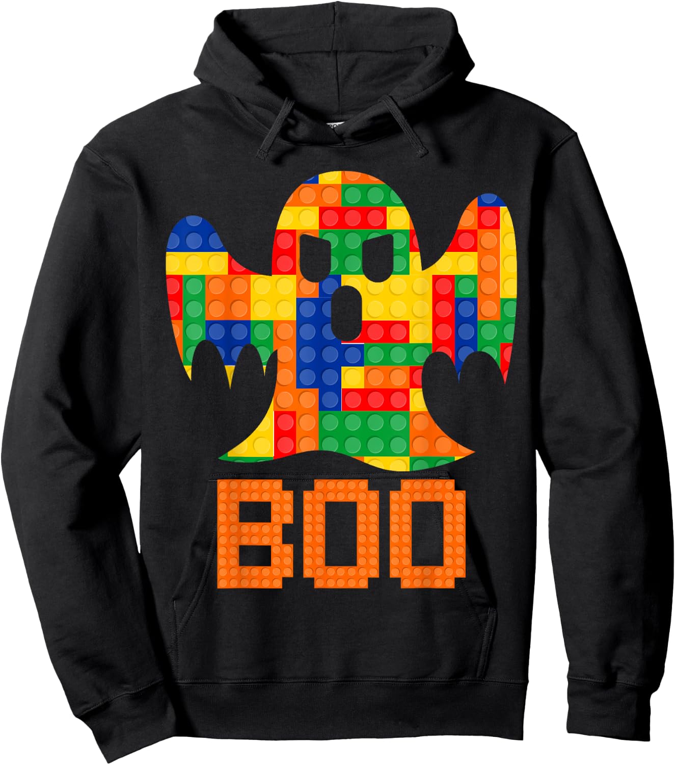 Boo Ghost Master Builder Building Blocks Bricks Halloween Hoodie - Hoodie | Black