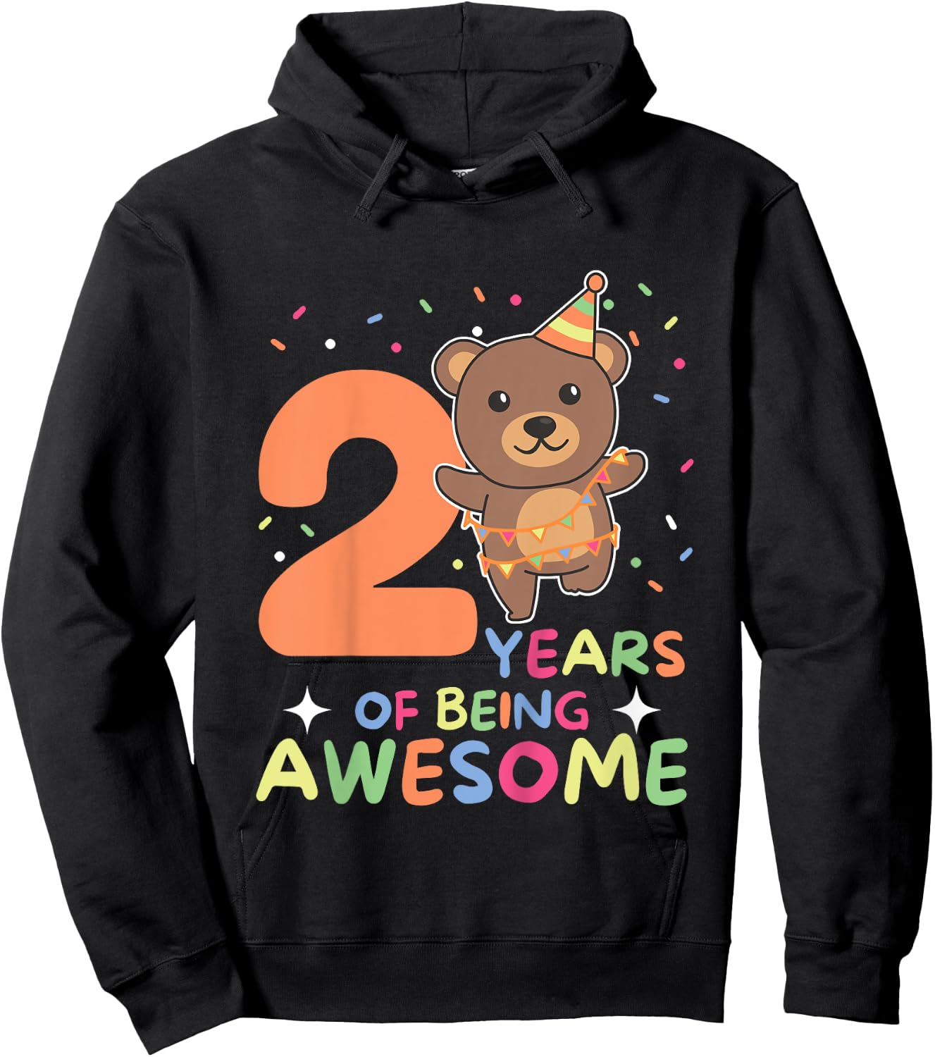 2nd Birthday Bear For Children Two Years Old Hoodie - Hoodie | Black