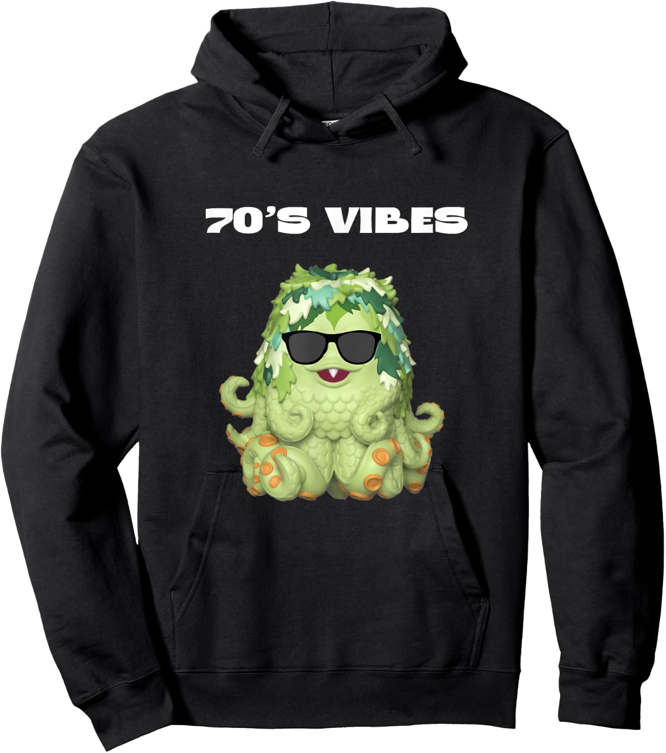 Funny 70s Vibes Monster Cool Sea Beach Novelty Men Women Hoodie - Hoodie | Black