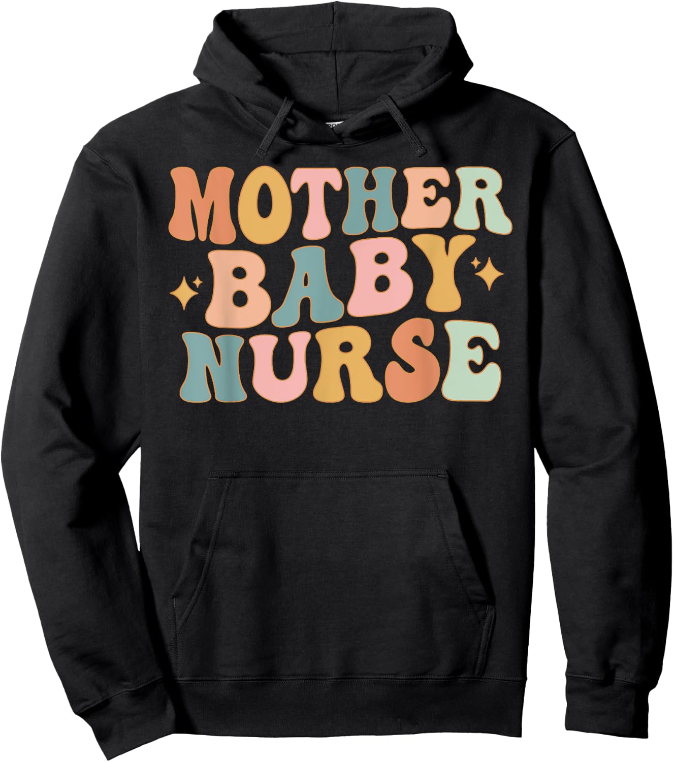Retro Mother Baby Nurse, Postpartum Nurse, Mom Baby Nursing Hoodie - Hoodie | Black