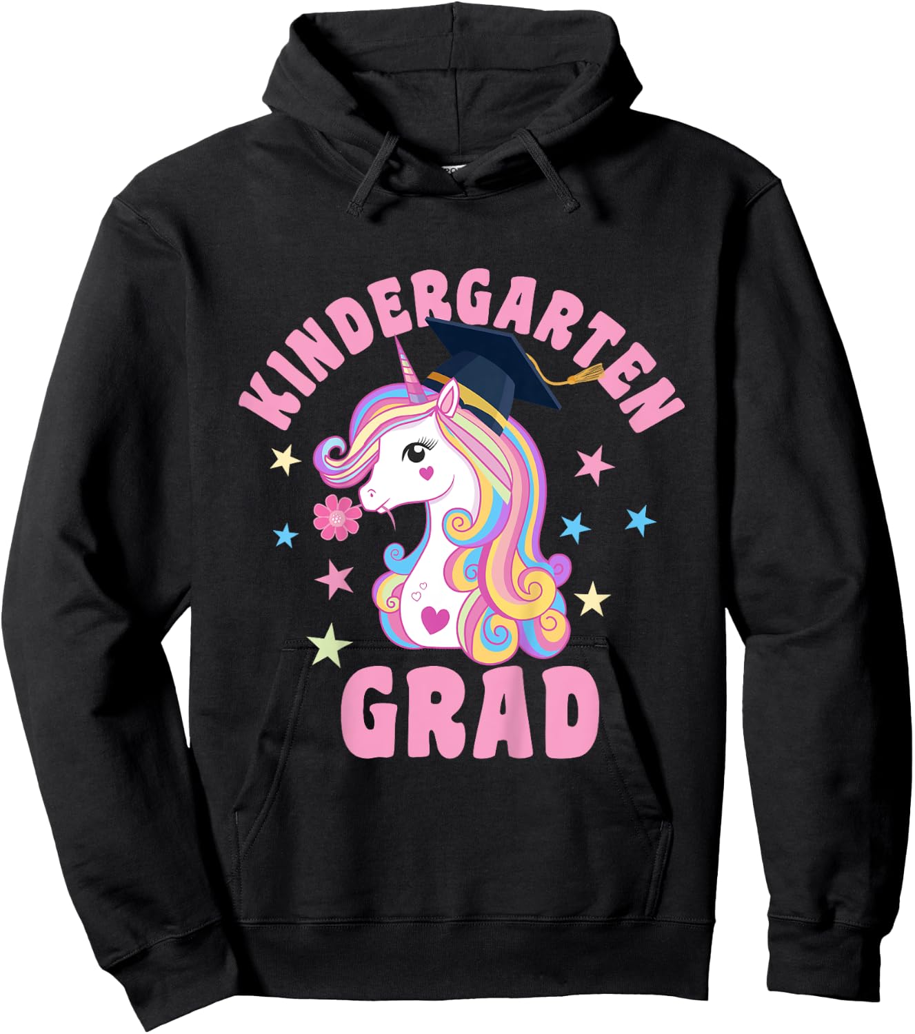 Unicorn Kindergarten Grad Kindergarten Graduation Hoodie - Hoodie | Black