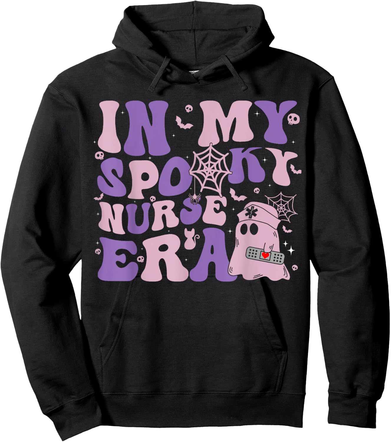 Retro Groovy Halloween In My Spooky Nurse Era Scary RN Hoodie - Hoodie | Black