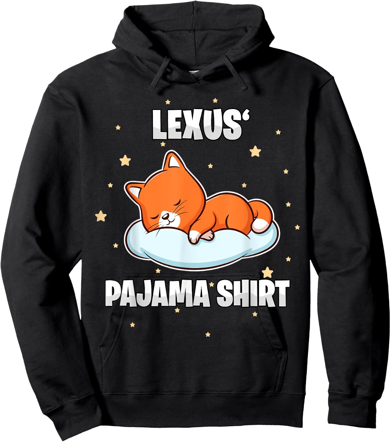 Lexus' Pajama Shirt - Personalized Sleeping Hoodie - Hoodie | Black