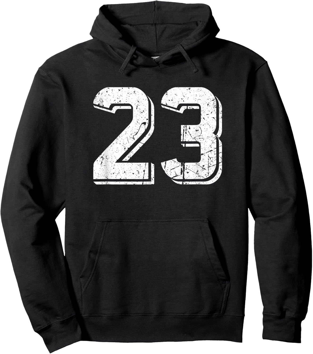 Number #23 White Retro Sports Hoodie - Hoodie | Black
