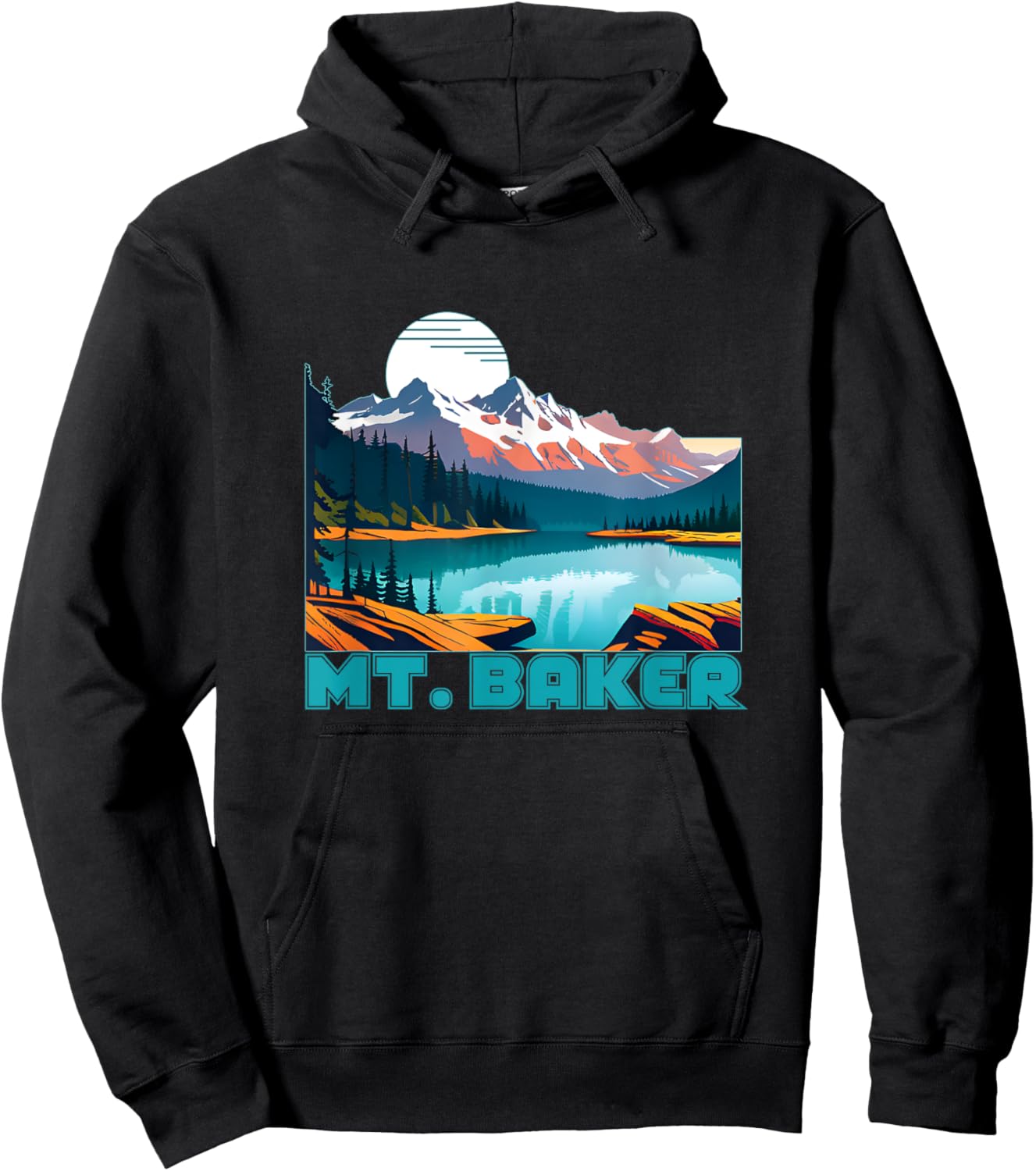 Mt. Baker Souvenir Apparel - Retro Vintage Mt. Baker Hoodie - Hoodie | Black