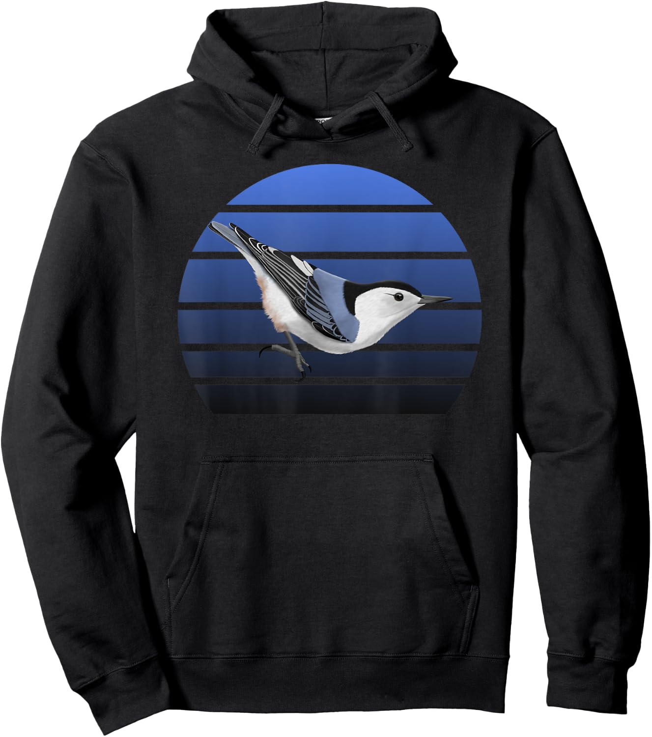 jz.birds White-Breasted Nuthatch Bird Birdlover Birdwatcher Biologist Hoodie - Hoodie | Black