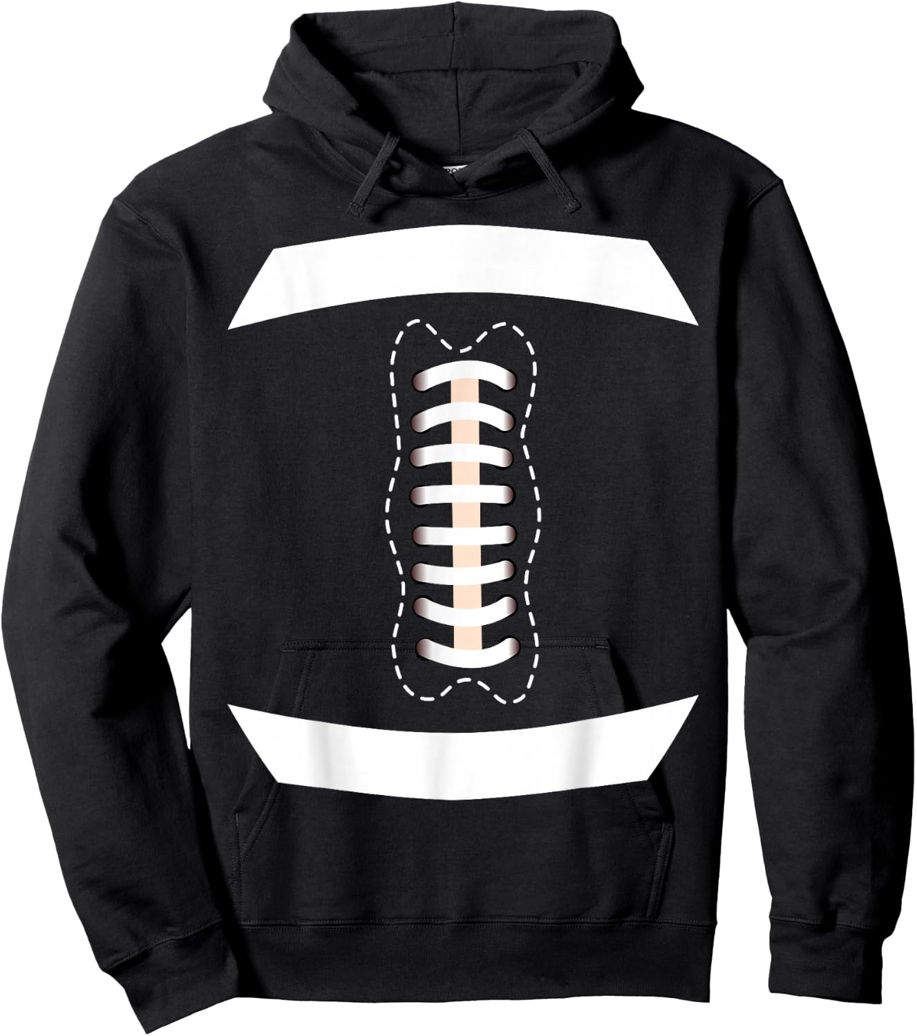 American Football Ball Lace Costume Thanksgiving Football Hoodie - Hoodie | Black