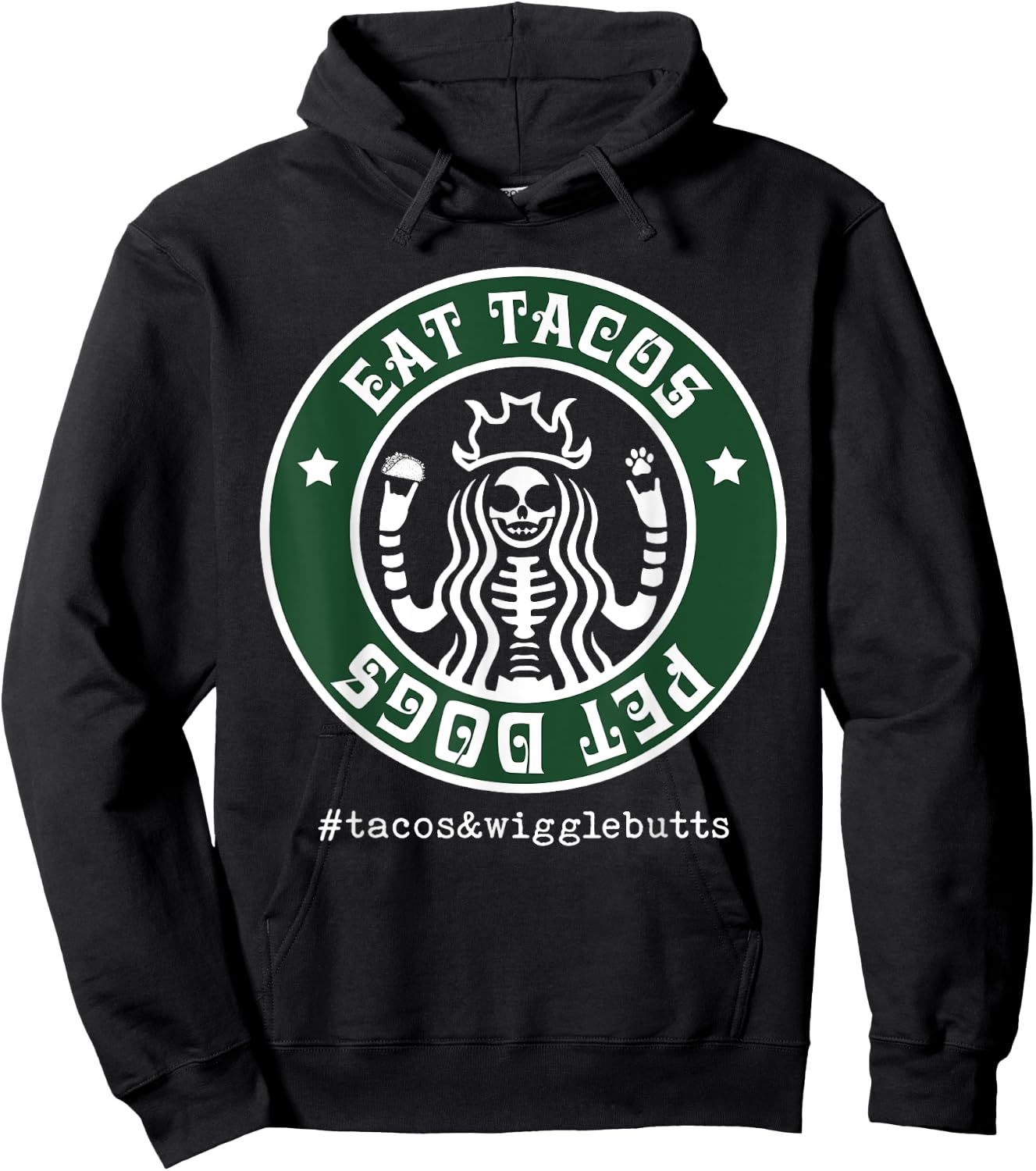 Eat Tacos Pet Dogs Hoodie - Hoodie | Black