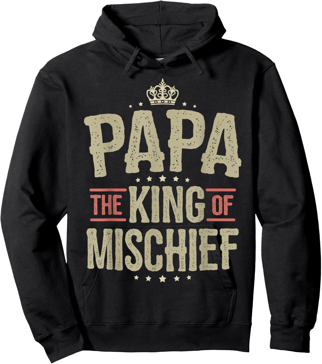 Papa from Grandchildren Papa King of Mischief Hoodie - Hoodie | Black