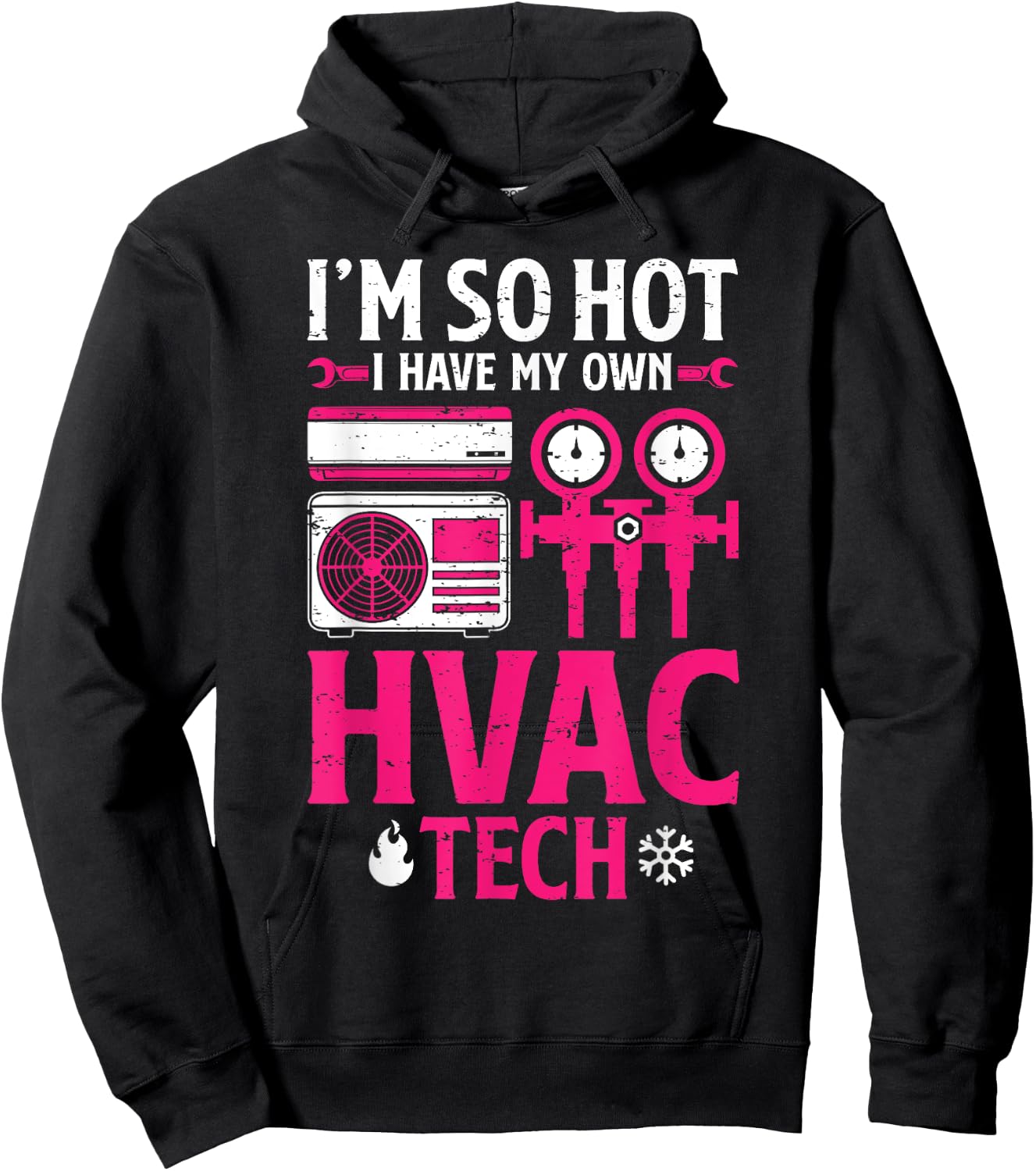 So Hot I Have My HVAC Tech Funny HVAC Tech Wife Women Girls Hoodie - Hoodie | Black