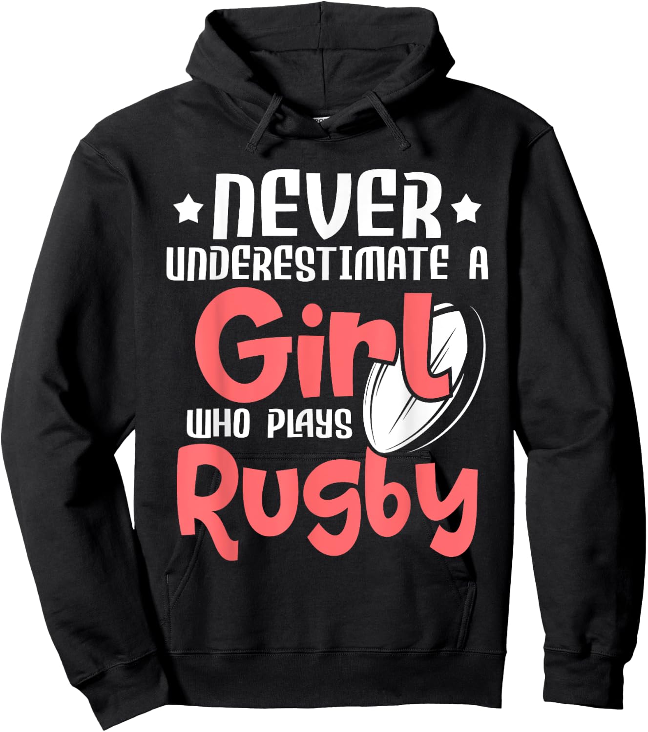 Never Underestimate A Girl Who Plays Rugby - Sports Lover Hoodie - Hoodie | Black