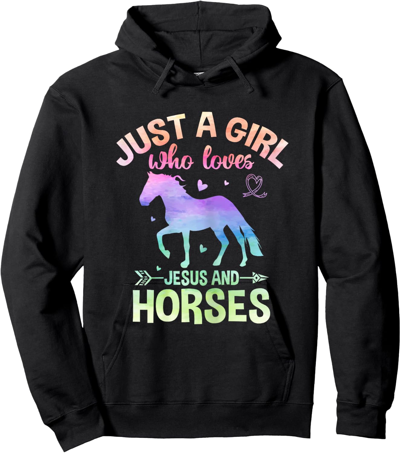 Just a Girl Who Loves Jesus and Horses Hoodie - Hoodie | Black