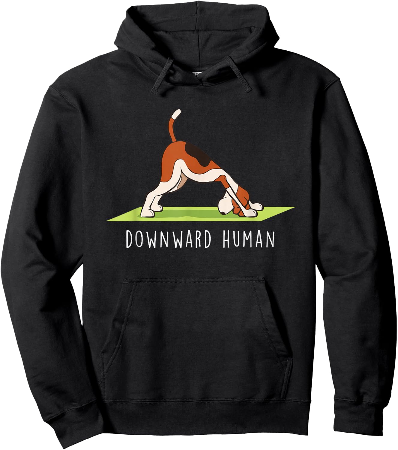 Yoga Funny Downward Human Dog Hoodie - Hoodie | Black