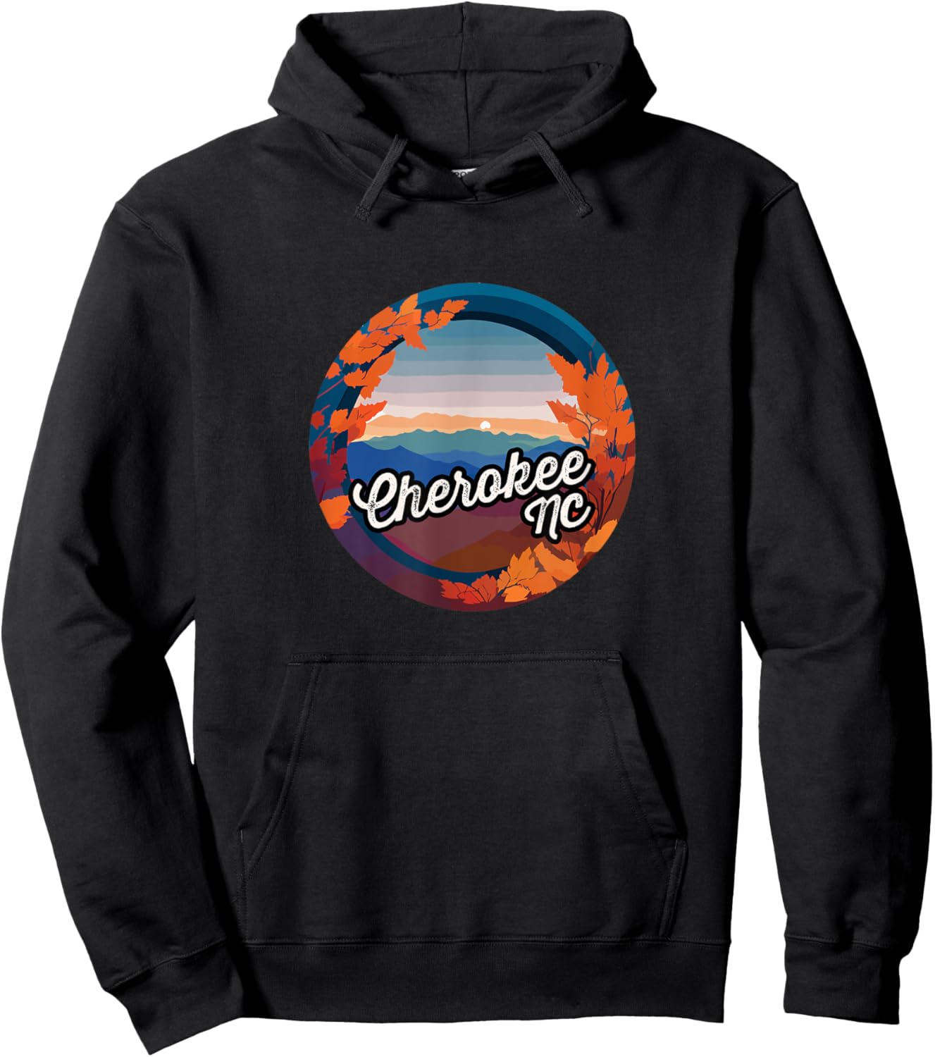 Cherokee NC Town of Cherokee Hoodie - Hoodie | Black