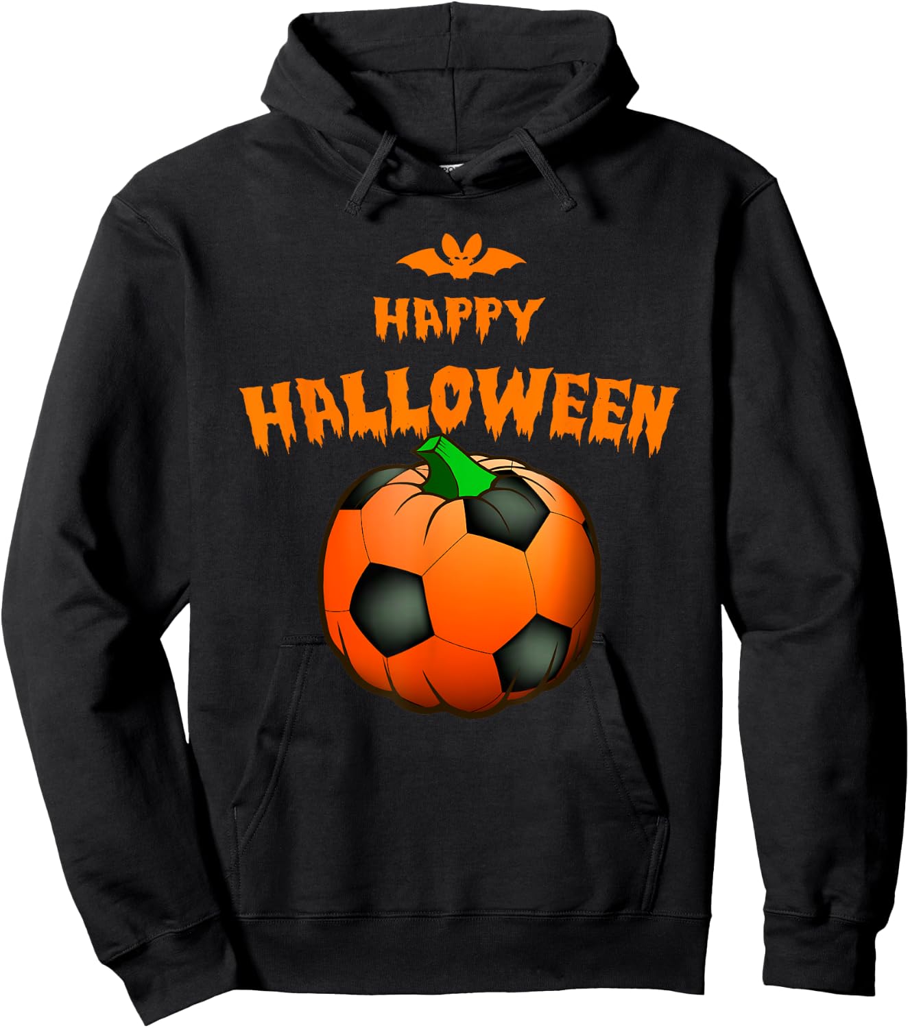 Pumpkin Soccer Ball Lazy Halloween Costume Cool Sport Hoodie - Hoodie | Black