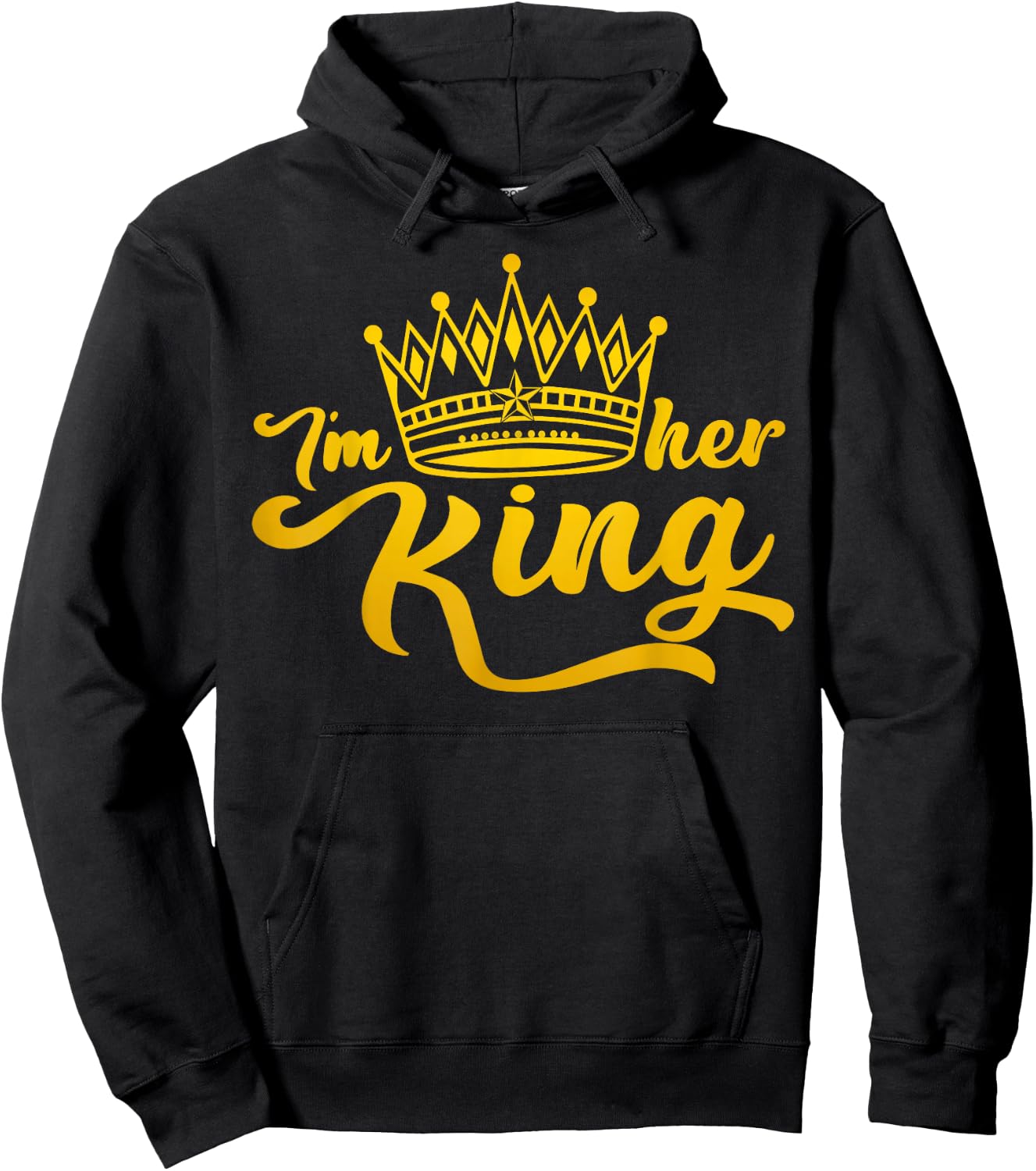 I'm Her King I'm His Queen Crown Valentine Couple Matching Hoodie - Hoodie | Black