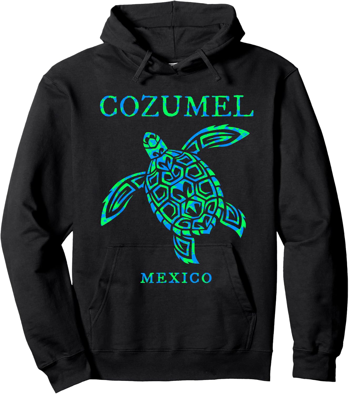 Cozumel Mexico Sea Turtle Colorful Boys Girls Toddler Hoodie - Hoodie | Black
