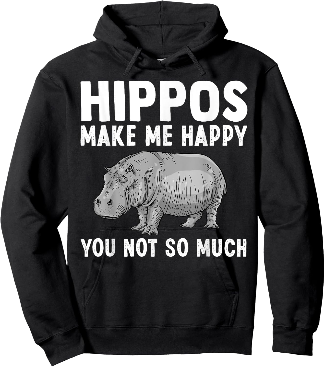 Funny Hippo Design Women Kids Hippopotamus Lovers Hoodie - Hoodie | Black