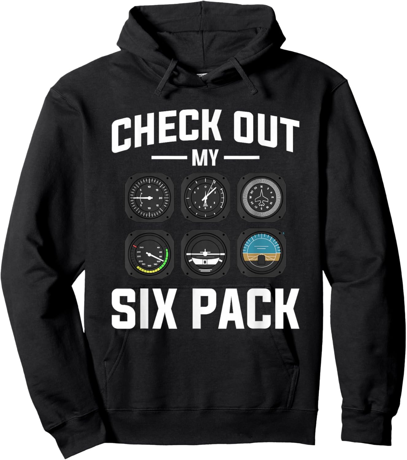 Check Out My Six Pack Aviation Aviator Pilot Hoodie - Hoodie | Black