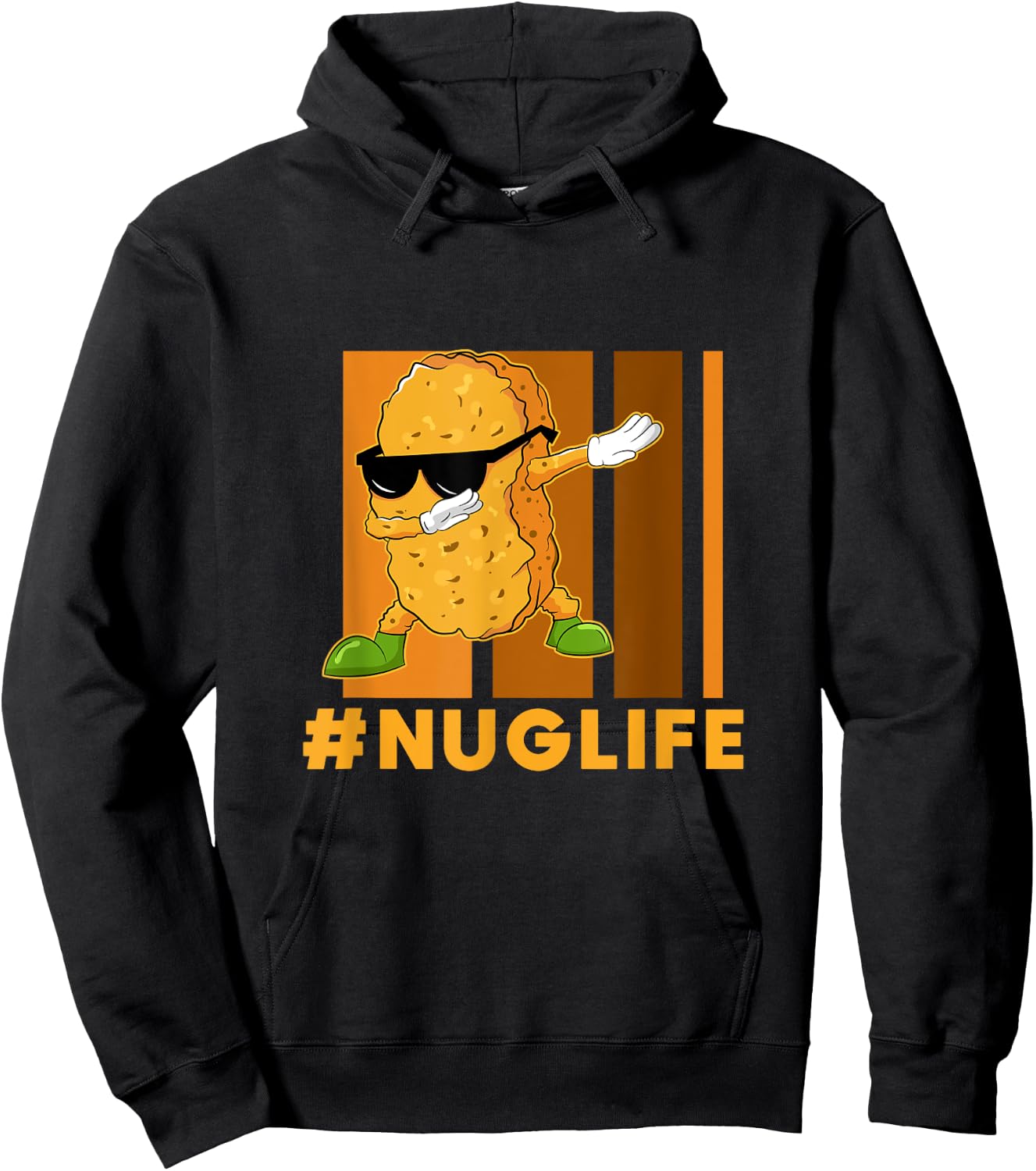 Dinosaur Nugget Gift Ideas Chicken Nugget Lover Dabbing Chicken Nugget Nuggie Lover Hashtag Nug Life Hoodie - Hoodie | Black