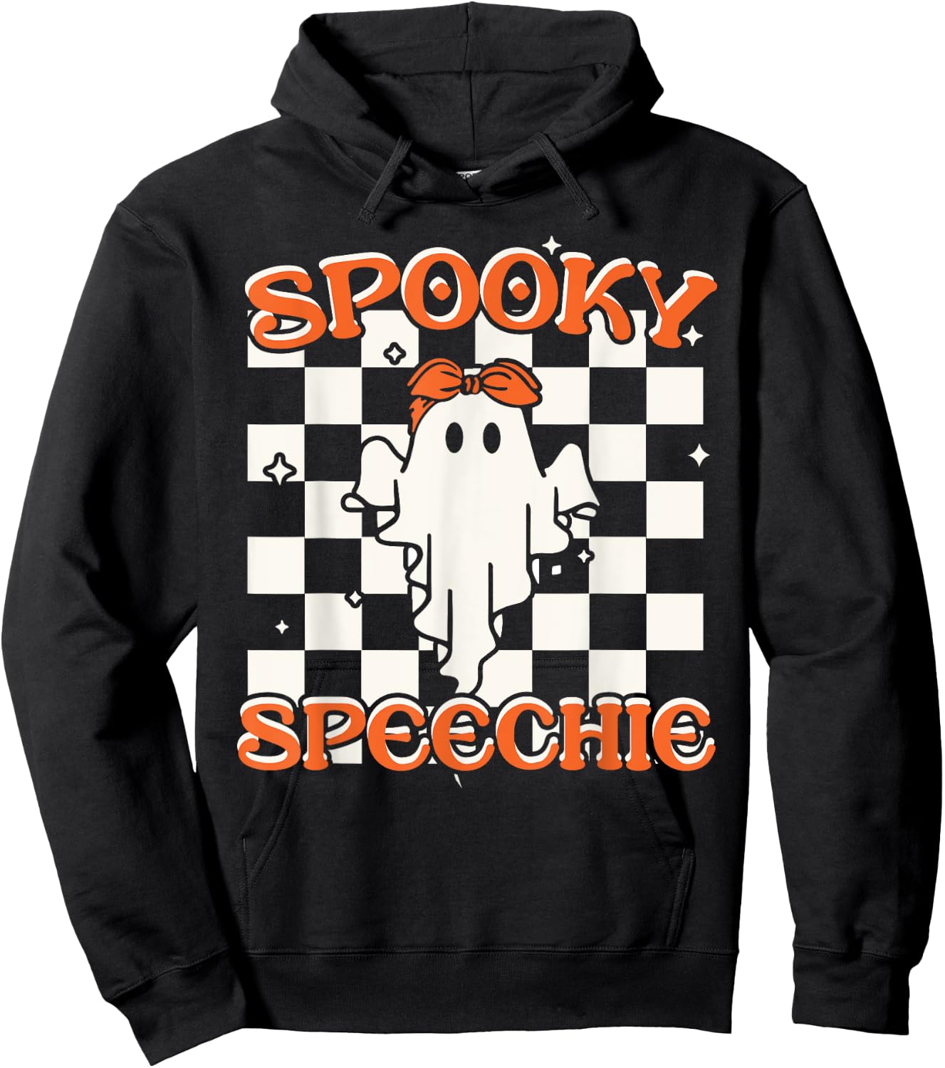 Spooky Speechie Speech Therapy Halloween Costume Ghost SLP Hoodie - Hoodie | Black