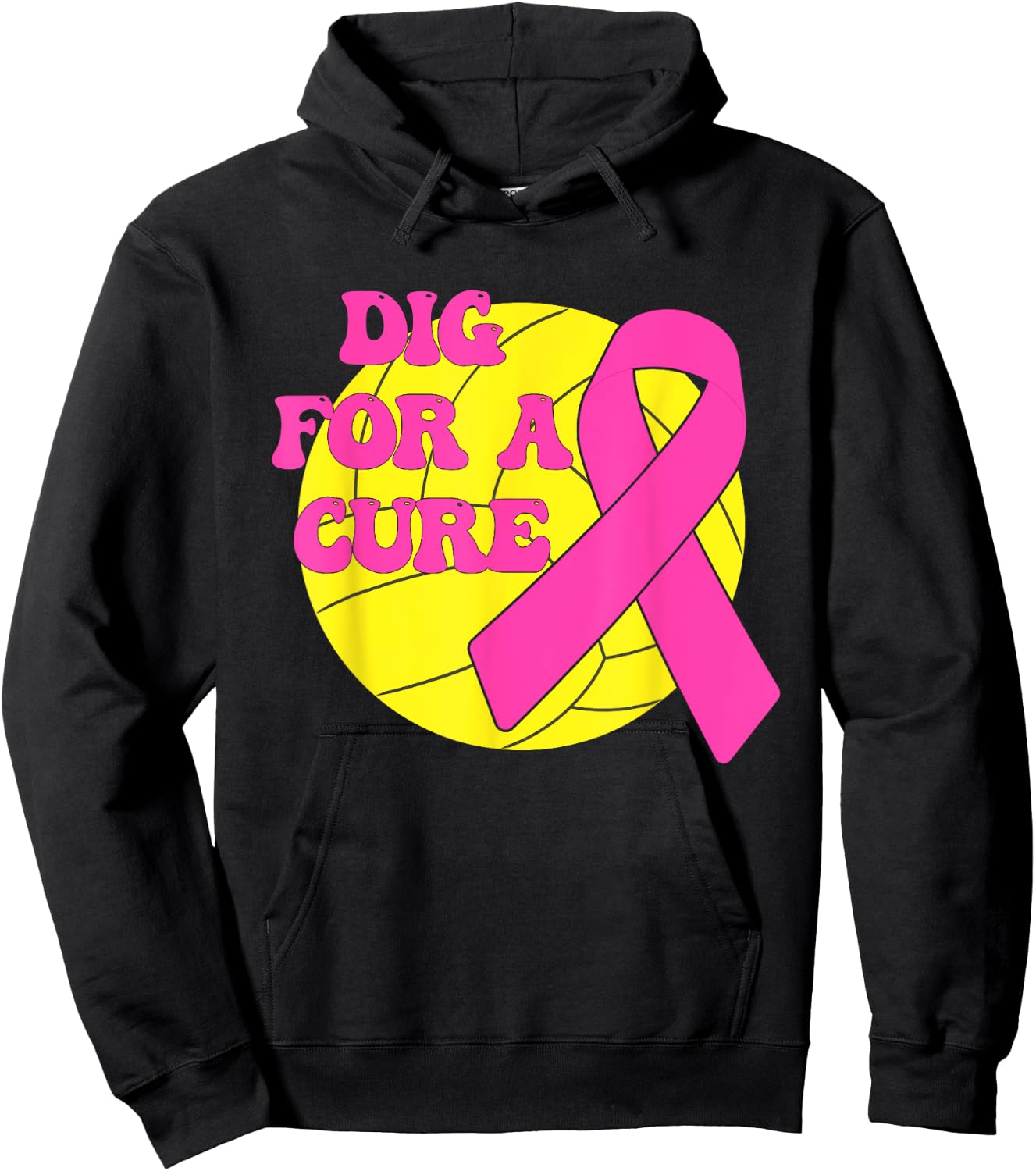 Dig For A Cure Water polo Pink Out Breast Cancer Awareness Hoodie - Hoodie | Black