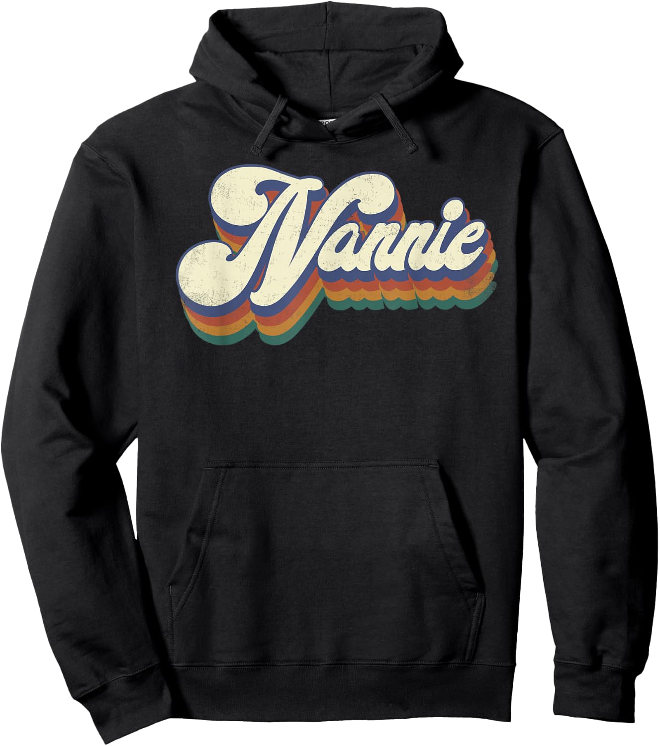Nannie Gifts For Grandma Retro Vintage Mother's Day Nannie Hoodie - Hoodie | Black