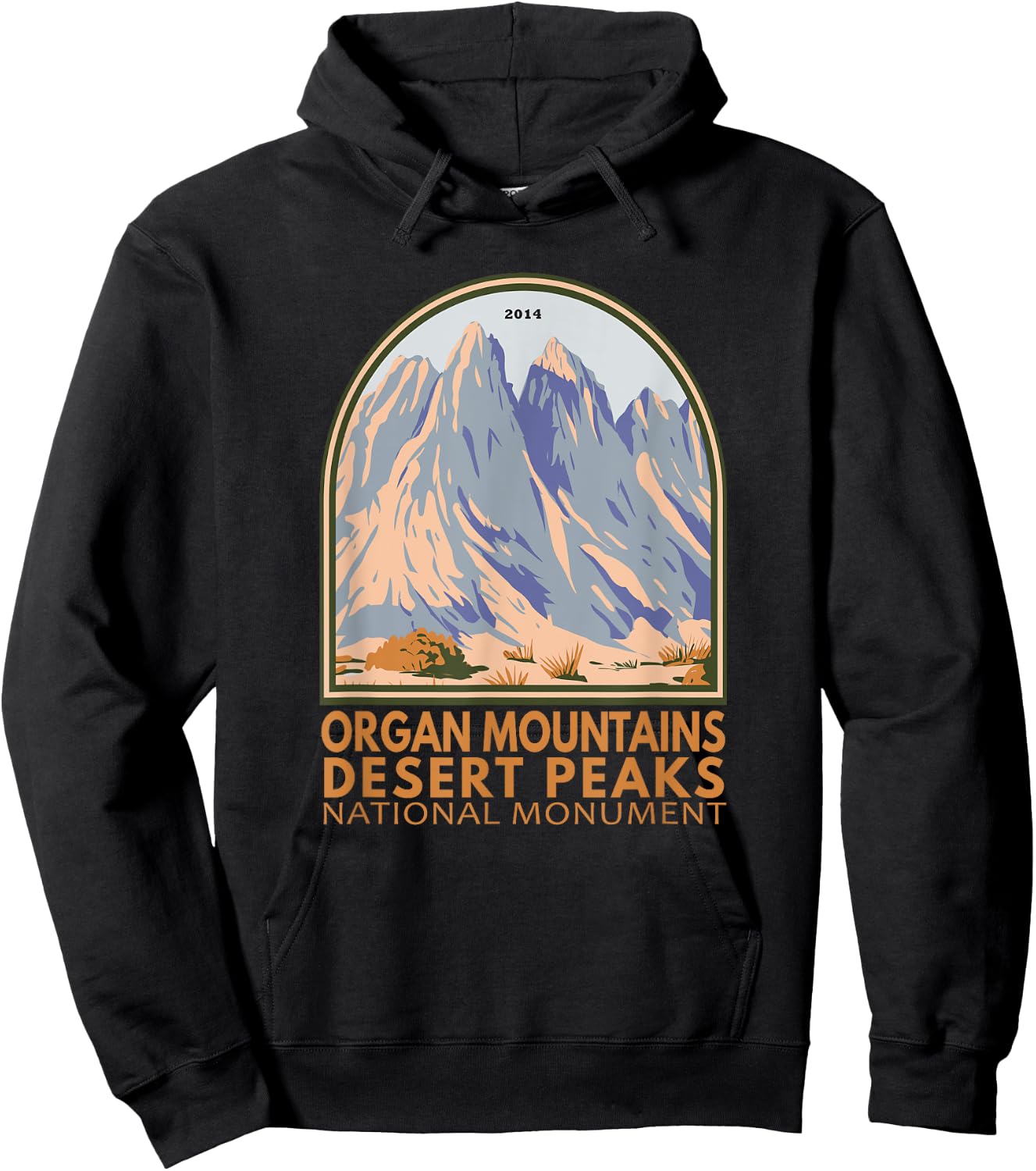 Organ Mountains Desert Peaks National Monument Emblem Retro Hoodie - Hoodie | Black