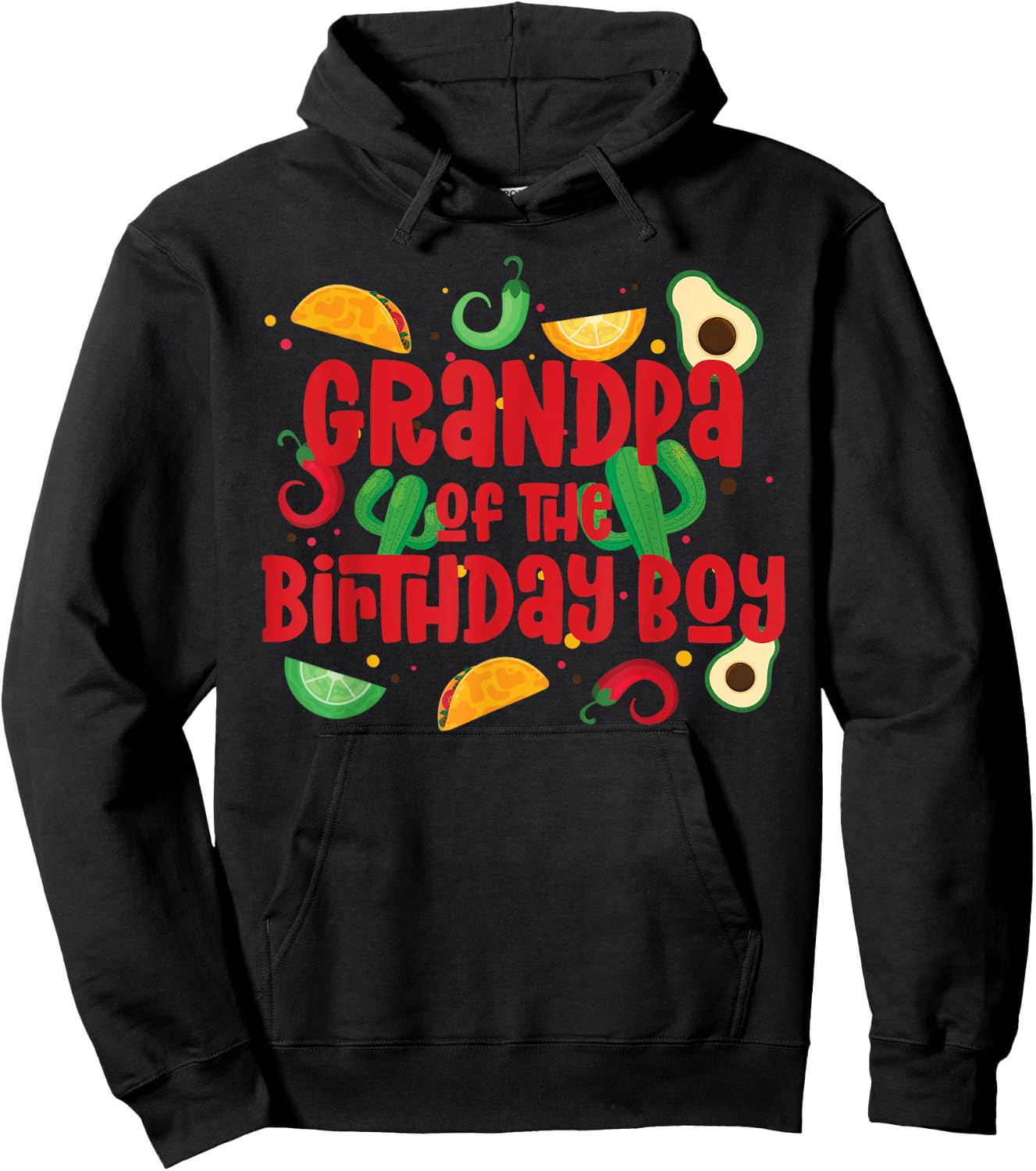 Grandpa Taco Twosday Fiesta Taco Birthday Theme Boy 2yr Hoodie - Hoodie | Black