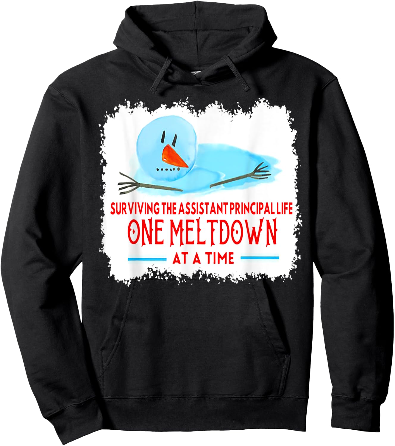 Surviving The Assistant Principal Life Snowman Christmas Hoodie - Hoodie | Black