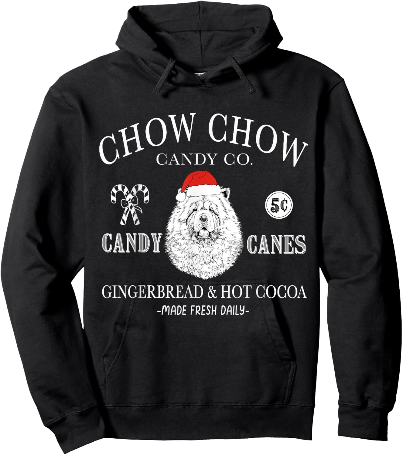 Funny Santa Chow Chow Mom Christmas Vintage Holiday Hoodie - Hoodie | Black