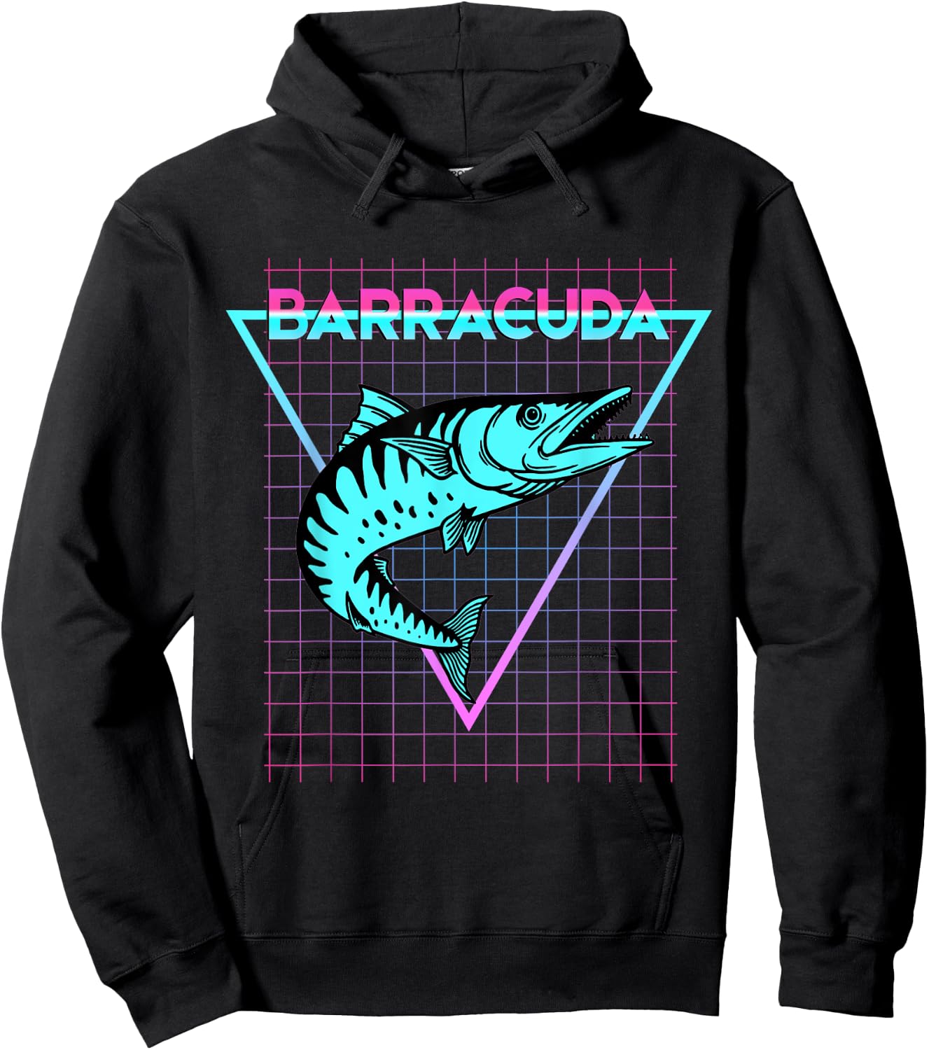 Barracuda Fish Fishing Aesthetic Retro Barracuda Hoodie - Hoodie | Black
