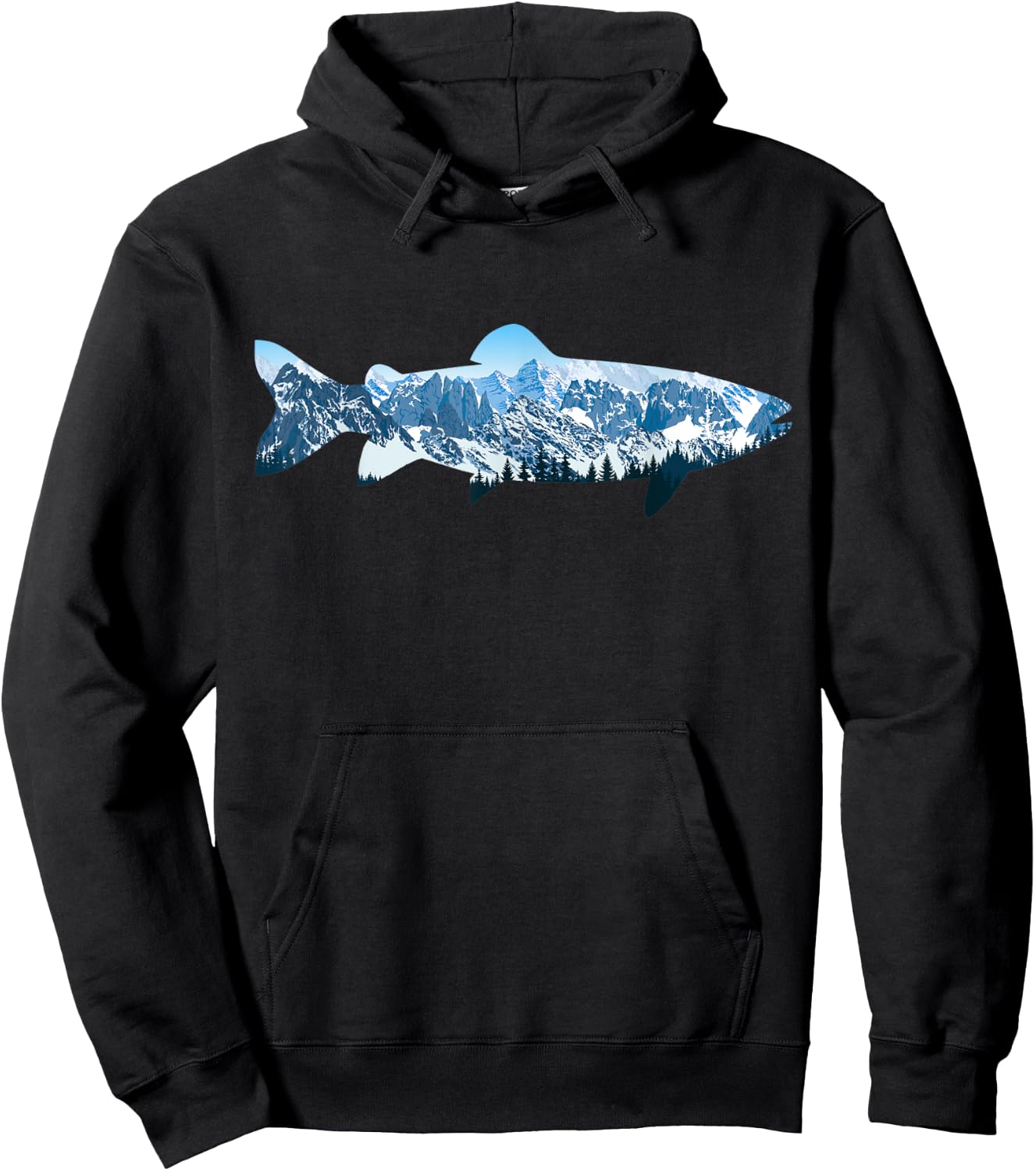 Trout Fly Fishing Outdoor Forest Nature Wildlife Fisherman Hoodie - Hoodie | Black