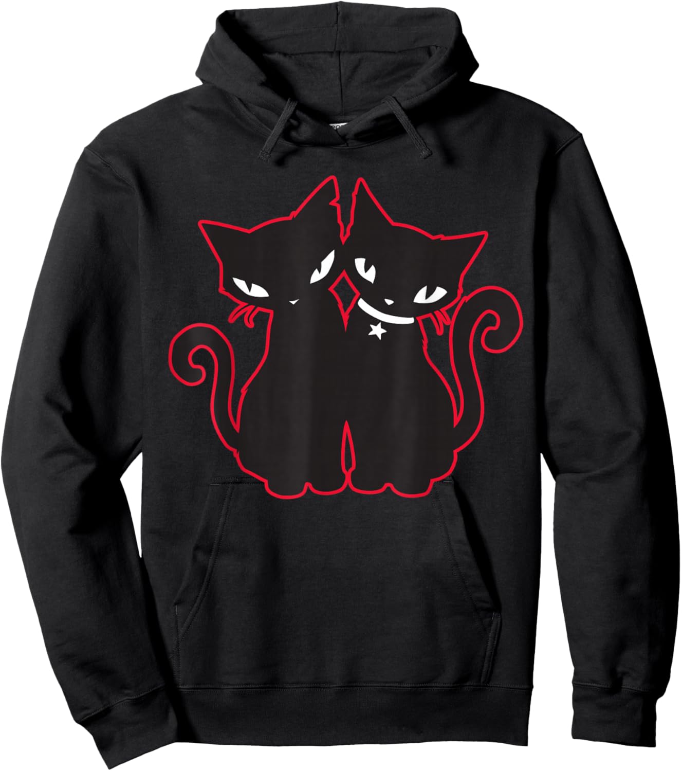 Emily The Strange Double Trouble - Women's X-Small Black Short Sleeve Classic Fit Cotton Blend Hoodie - Hoodie | Black