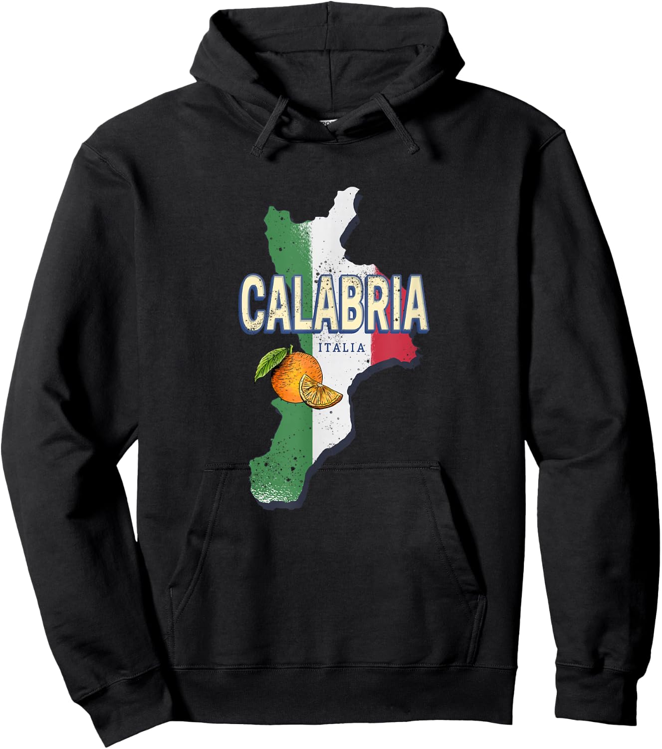 Calabria Italy Retro Region Map Vintage Souvenir Hoodie - Hoodie | Black