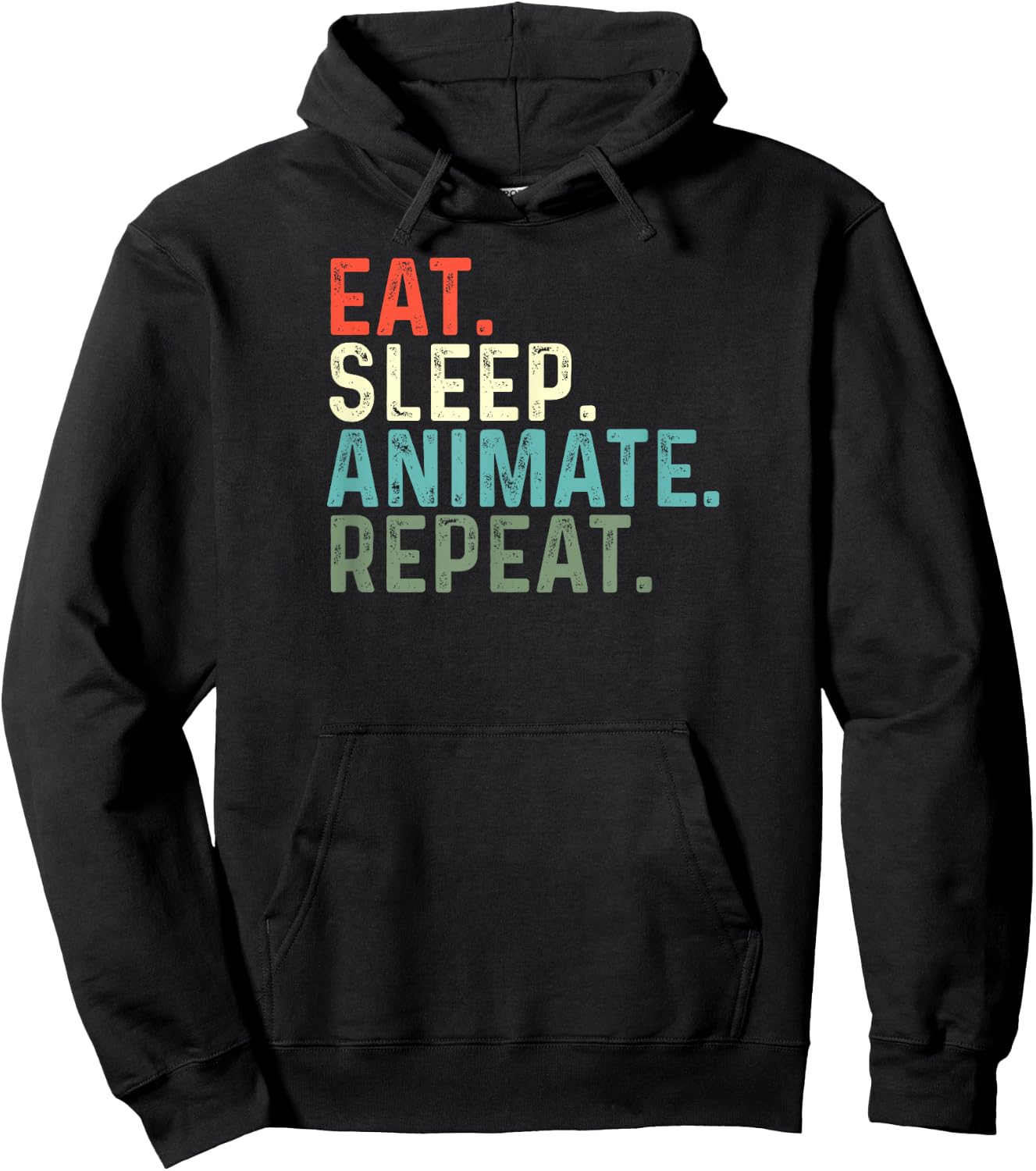 Funny Animator Animation Eat Sleep Animate Repeat Hoodie - Hoodie | Black