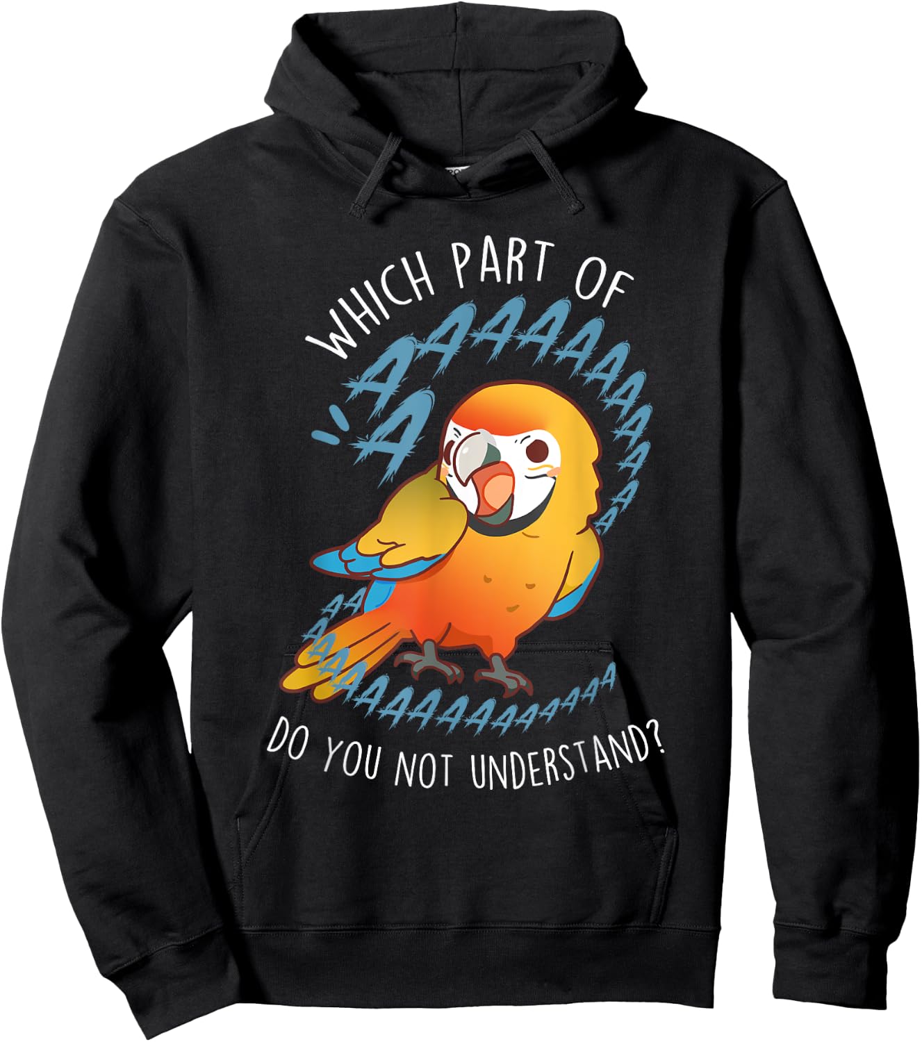 Camelot Macaw Parrot Aaaa Funny Cute Pet Hybrid Bird Mom Dad Hoodie - Hoodie | Black
