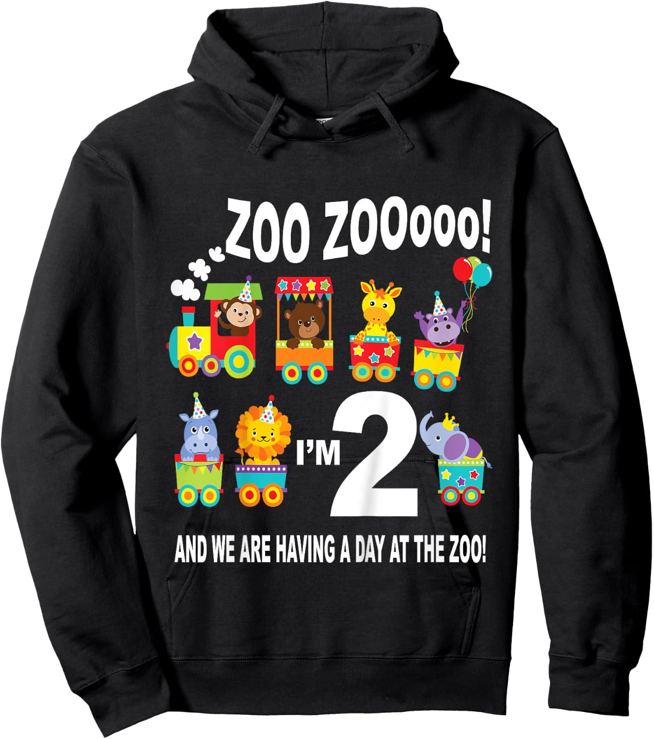 Zoo Zooooo! I'm 2 and we are having a day at the zoo! Hoodie - Hoodie | Black