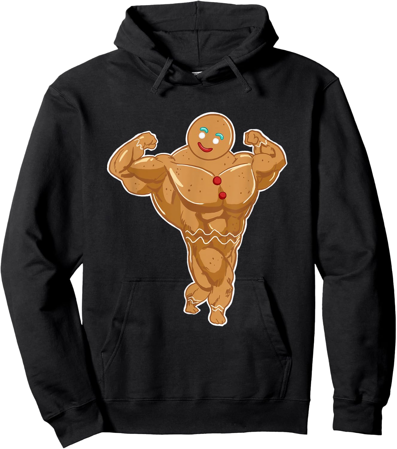 Miftees Christmas Superhero Gingerbread Man Hoodie - Hoodie | Black