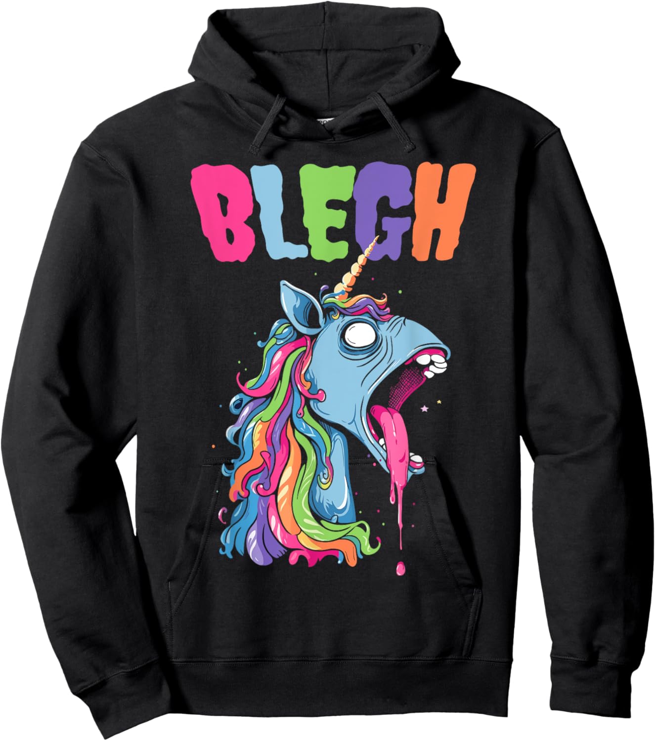 Live Laugh Blegh Bleghssed Heavy Metal Metalcore Unicorn Hoodie - Hoodie | Black