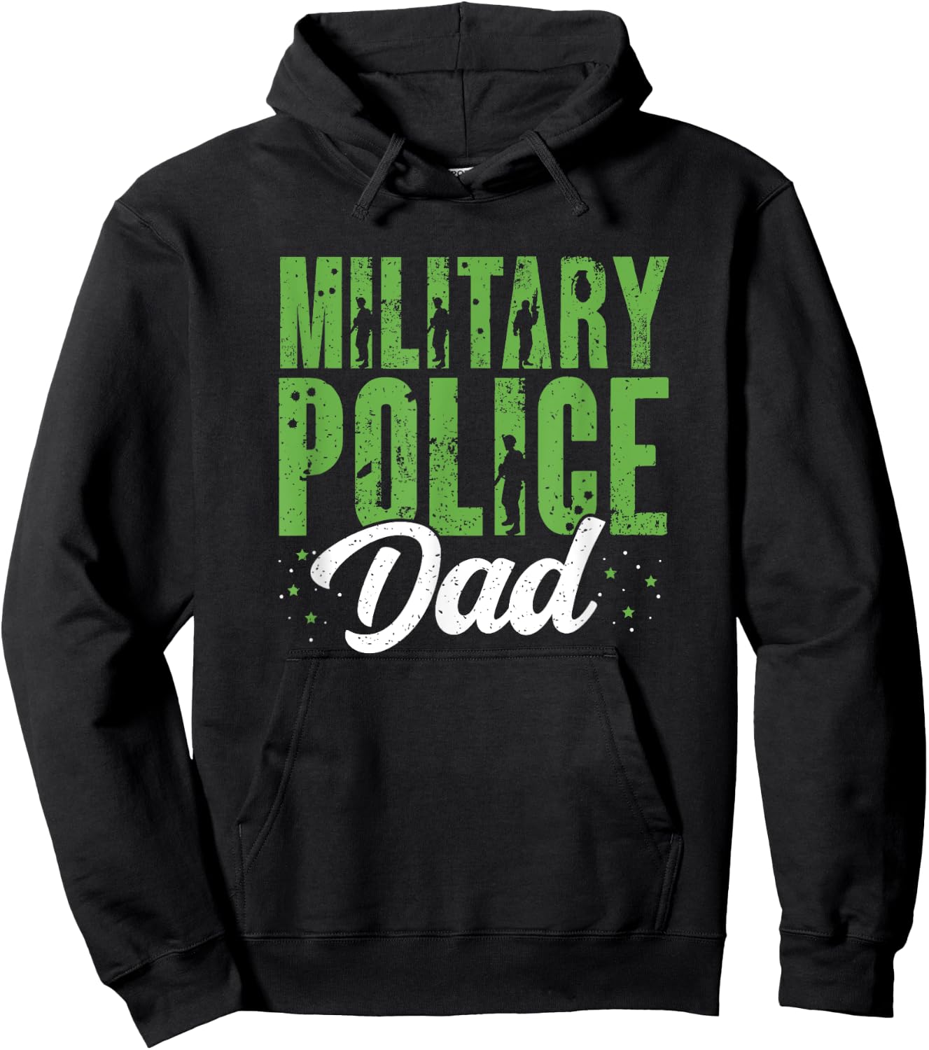 Military Police Dad Law Enforcement Military Veteran Support Hoodie - Hoodie | Black