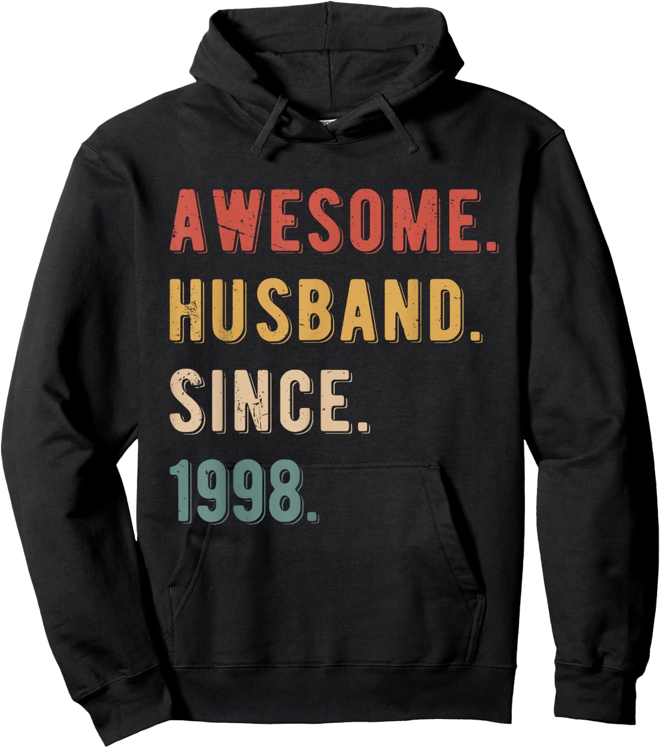 27th Wedding Anniversary Awesome Husband Since 1998 Hoodie - Hoodie | Black