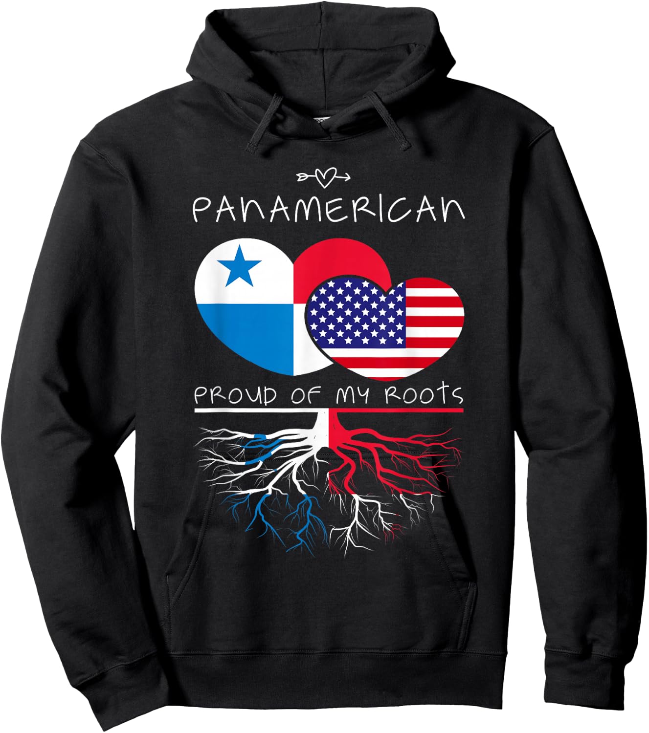 Panama USA Proud of Both Countries Panamerican Hoodie - Hoodie | Black