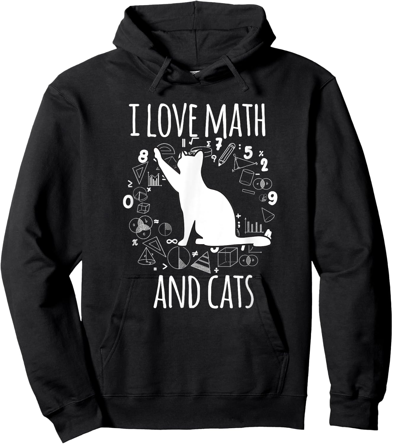 Math Nerd Math Teacher Cat Lover I Love Math And Cats Women Hoodie - Hoodie | Black