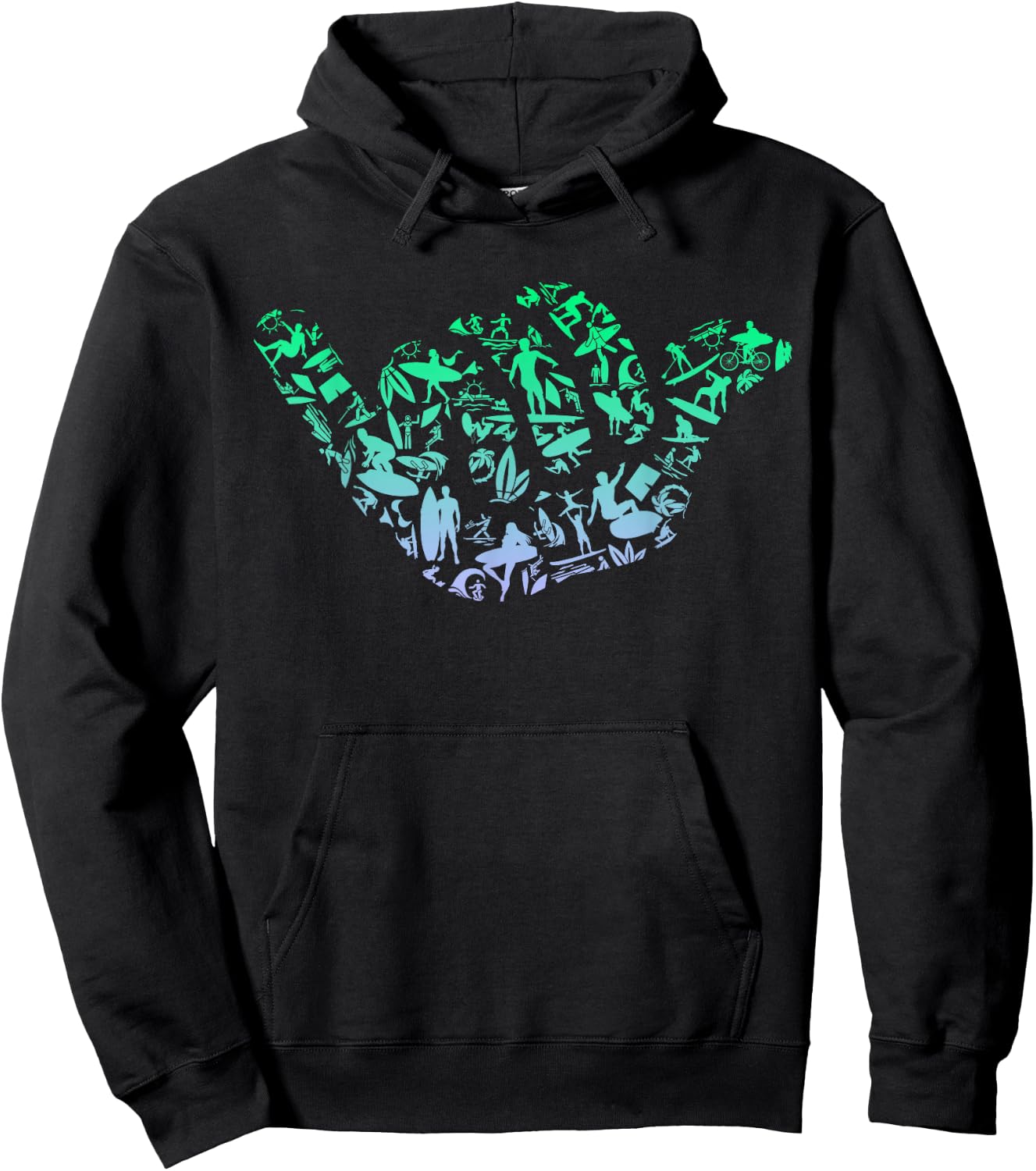 Surf Icons for Surfer | Surf Boys Surfing Hoodie - Hoodie | Black