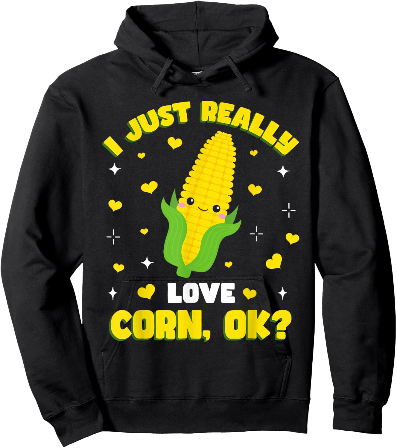 I Just Really Love Corn Hoodie - Hoodie | Black